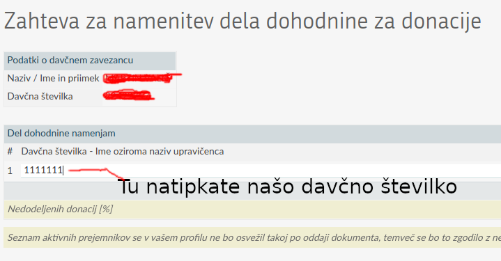 Podarjen 1% DOHODNINE vam omogoča boljše zastopanje